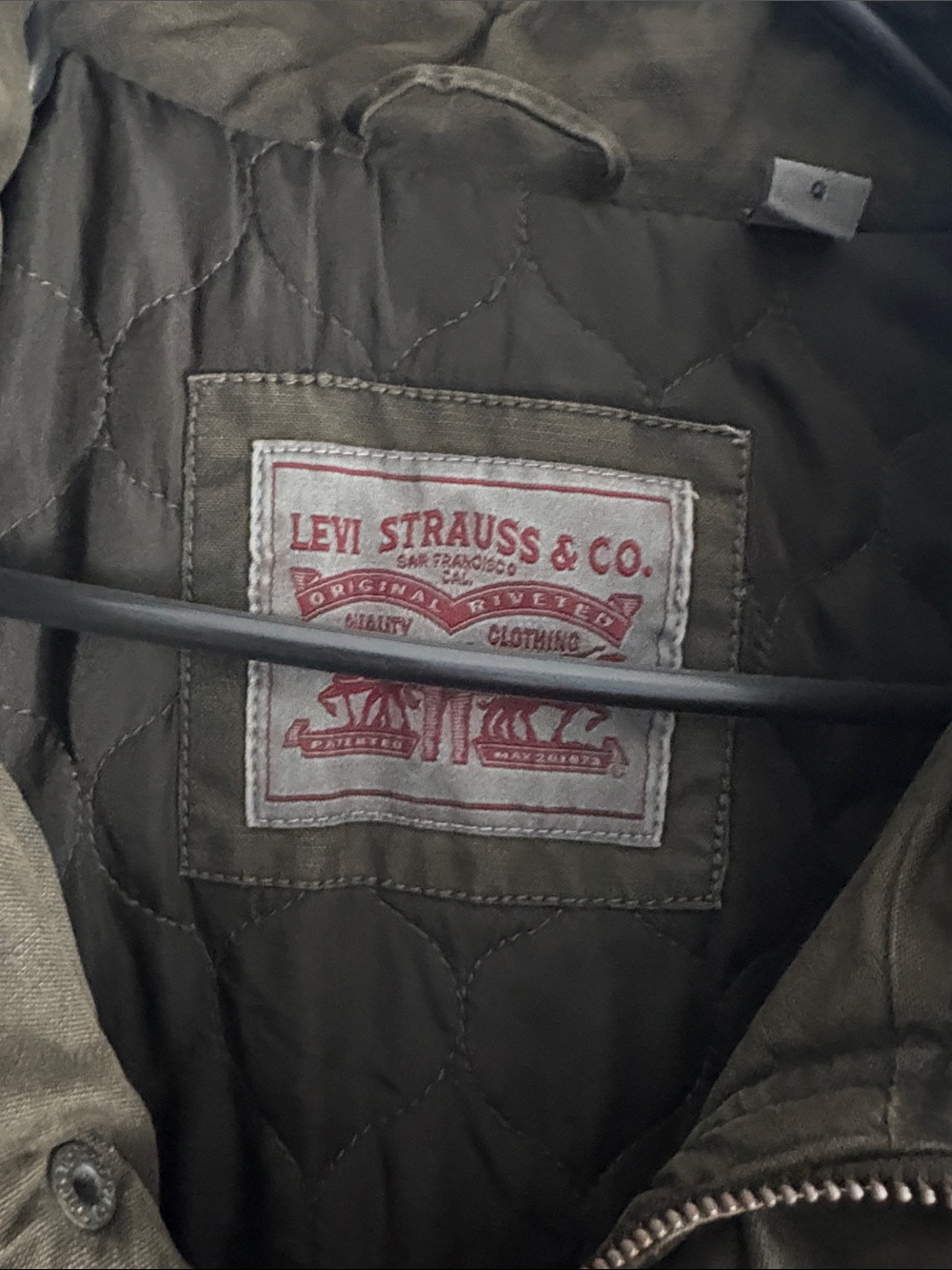 Levi's Men's Olive Green Quilted Shirt Jacket